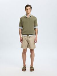 KURZARM POLOHEMD AUS STRICK, Vetiver, highres