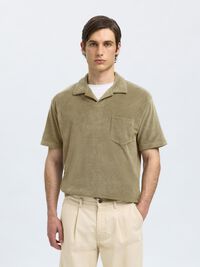 KATOENMIX KORTE MOUWEN POLO, Vetiver, highres