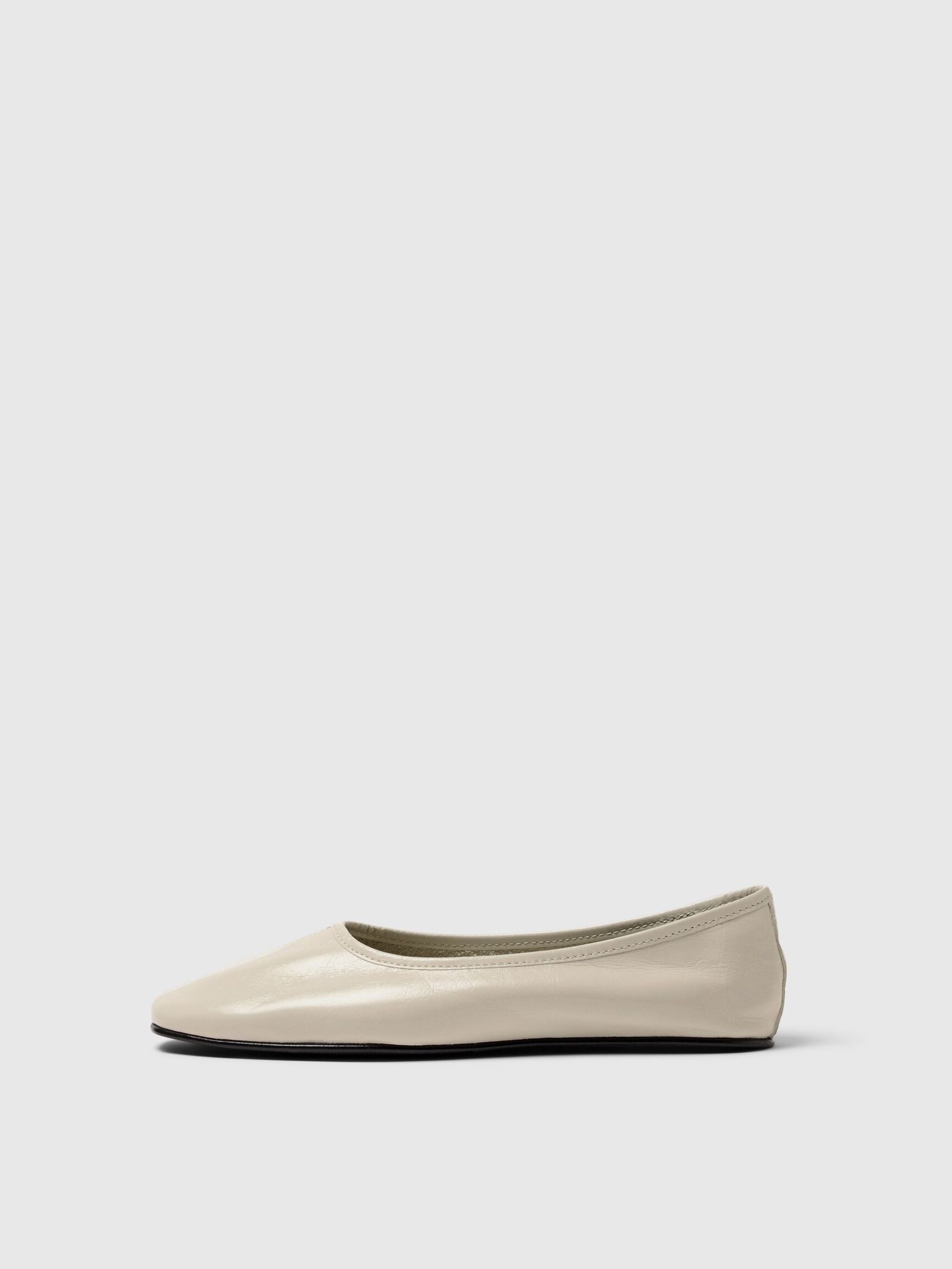 LEDER BALLERINAS, Greige, highres