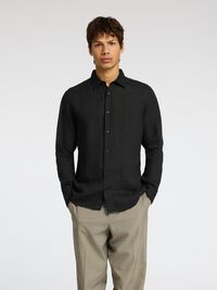 100% LINNETYG SKJORTA, Black, highres
