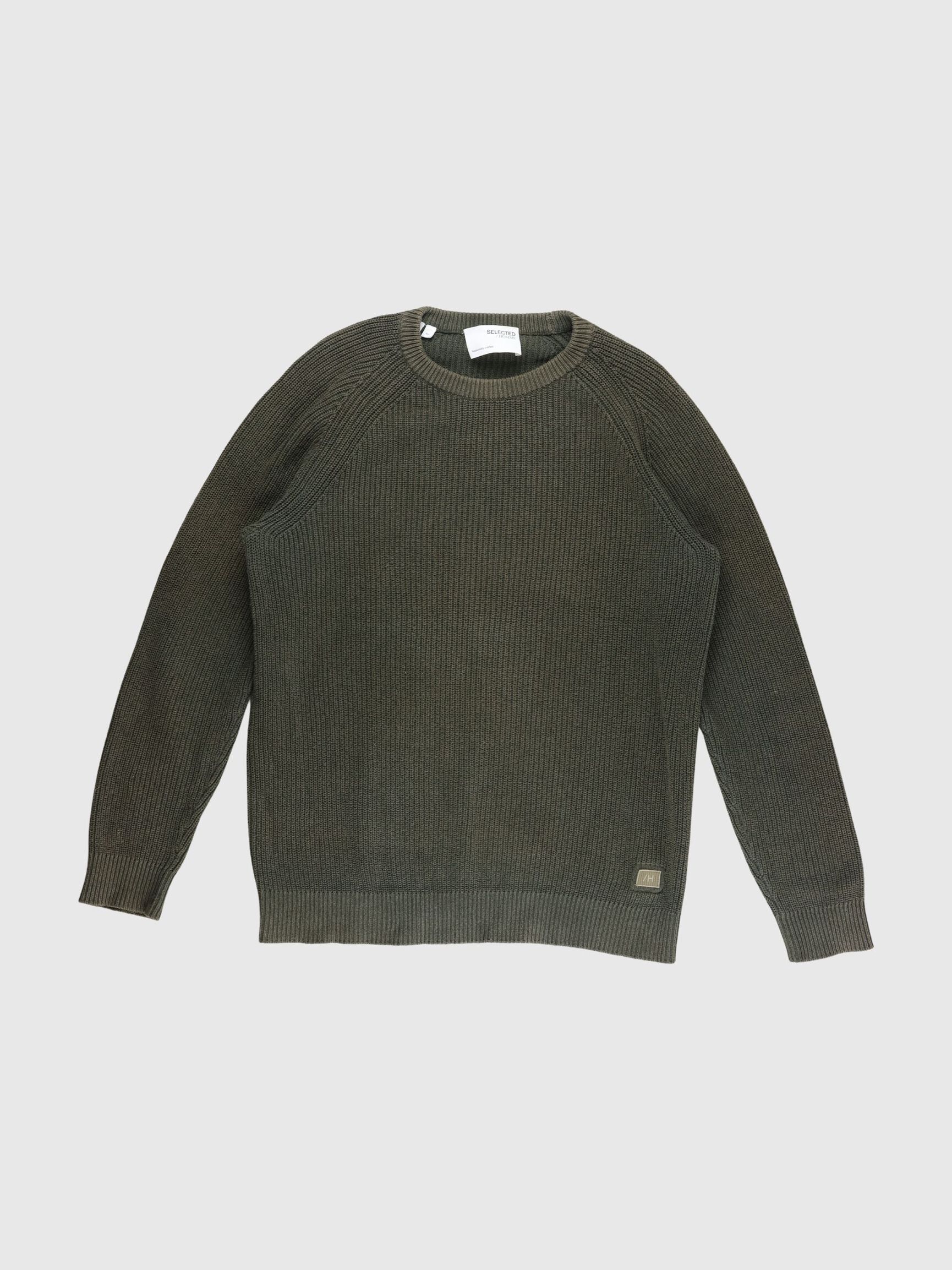 HEAVY TEXURED PULLOVER, Forest Night, highres