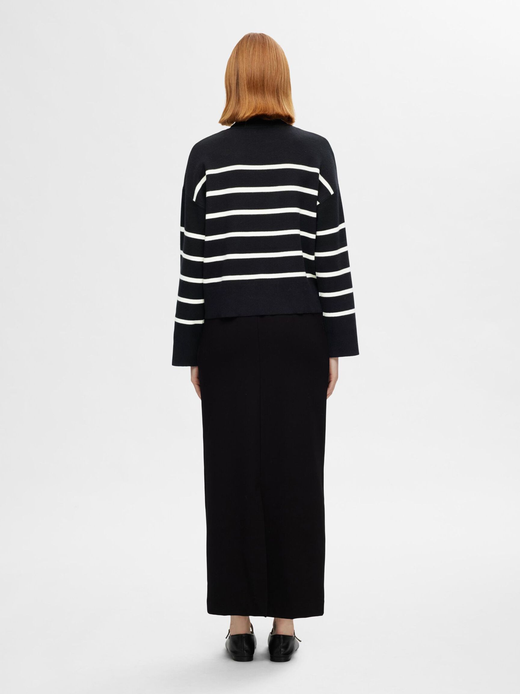 VISCOSE BLEND KNITTED JUMPER, Black, highres