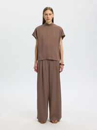 VISKOSE WIDE LEG HOSE, Chocolate Chip, highres