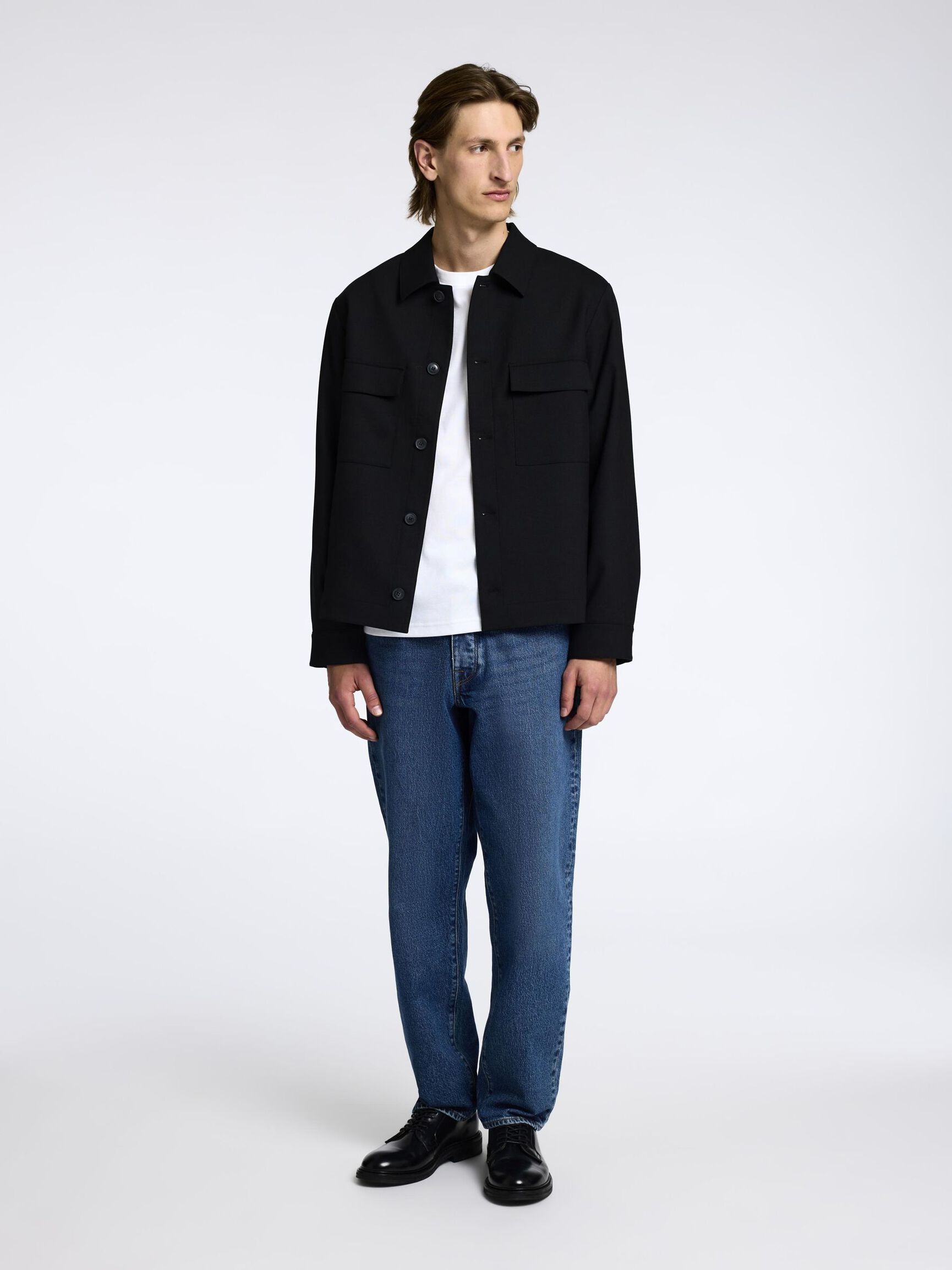 HYBRIDE REGULAR FIT BLAZER, Black, highres