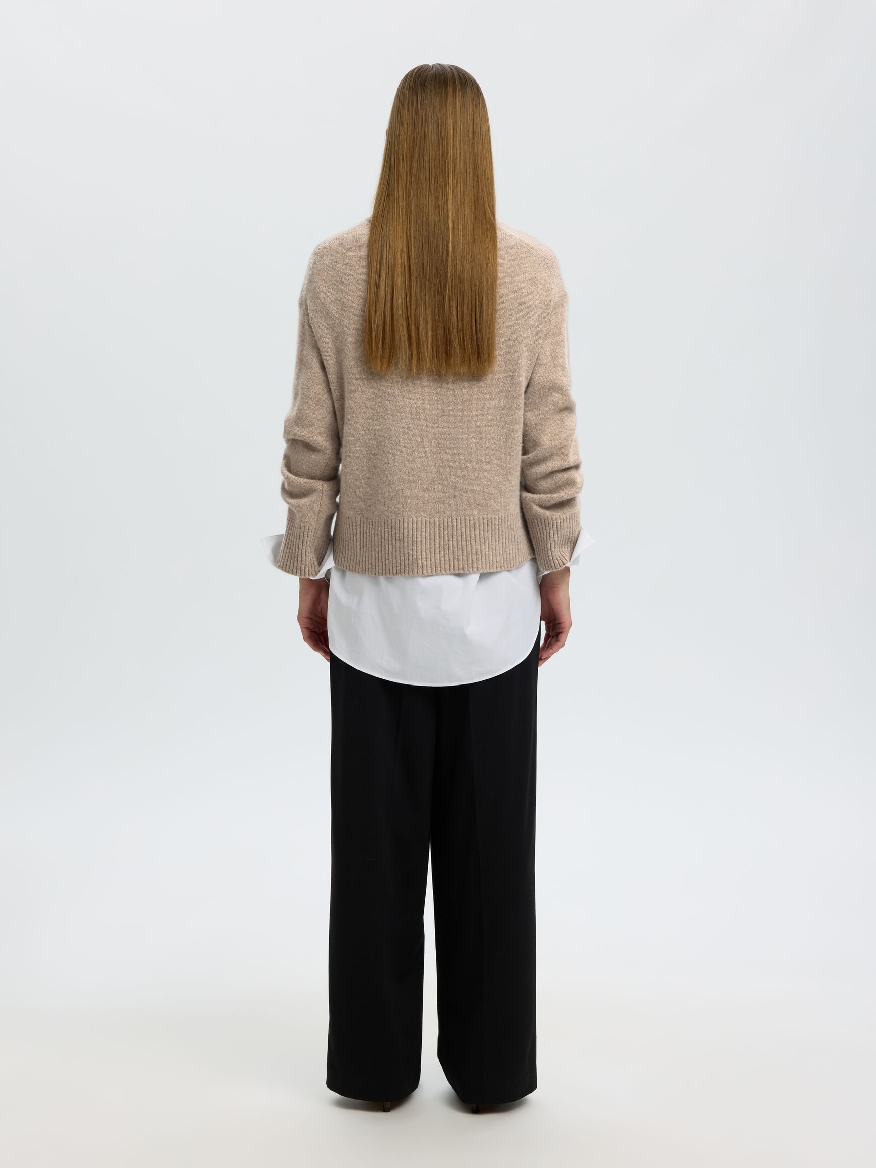 CASHMERE-BLANDING PULLOVER, Irish Cream, highres