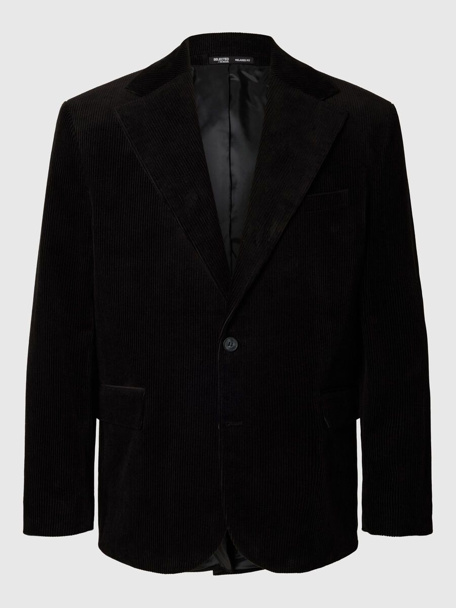 Selected RELAXED FIT CORDUROY BLAZER, Black, highres - 16097833_Black_001.jpg
