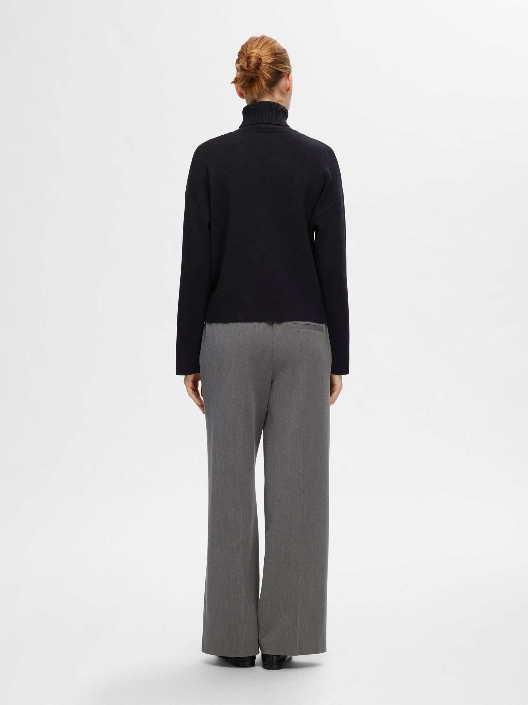 VISCOSE BLEND KNITTED JUMPER, Black, highres