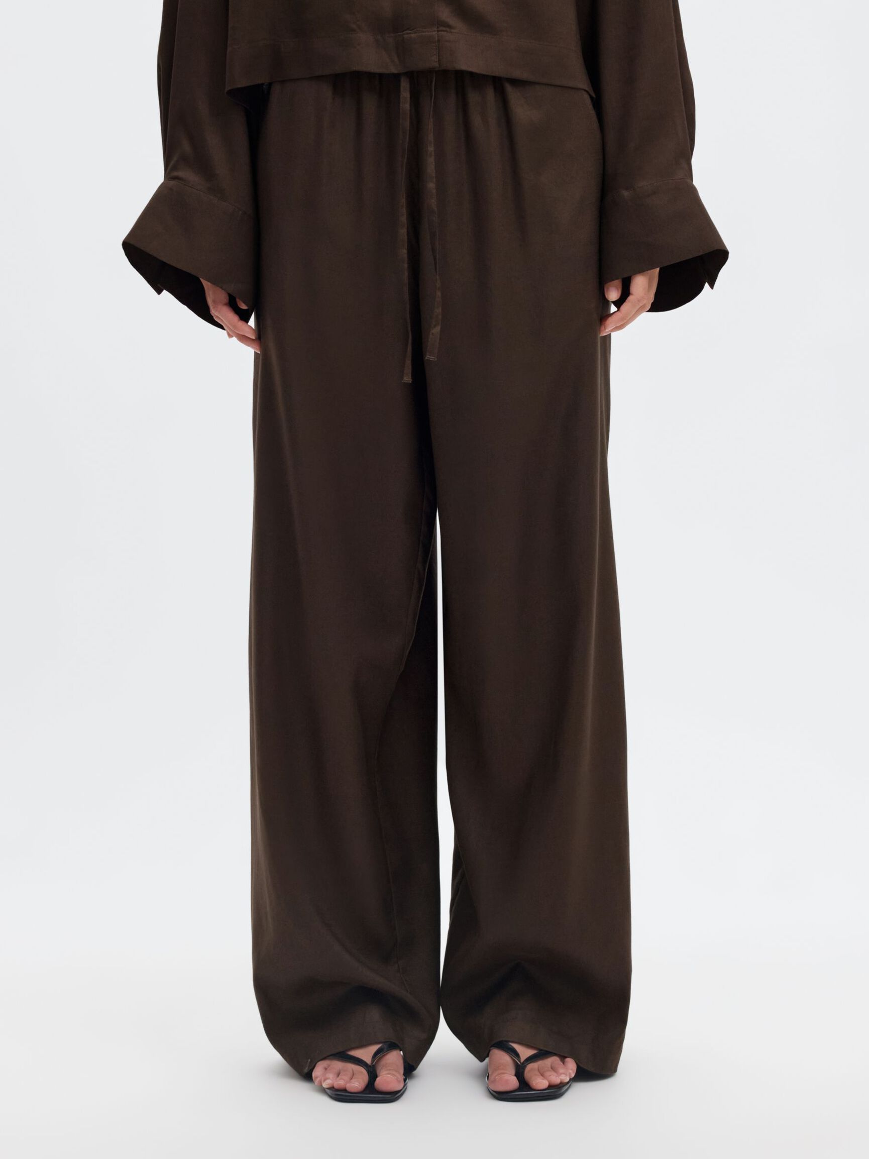 DRAWSTRING HIGH WAISTED TROUSERS, Delicioso, highres