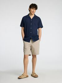 SEERSUCKER SHORTS, Pure Cashmere, highres