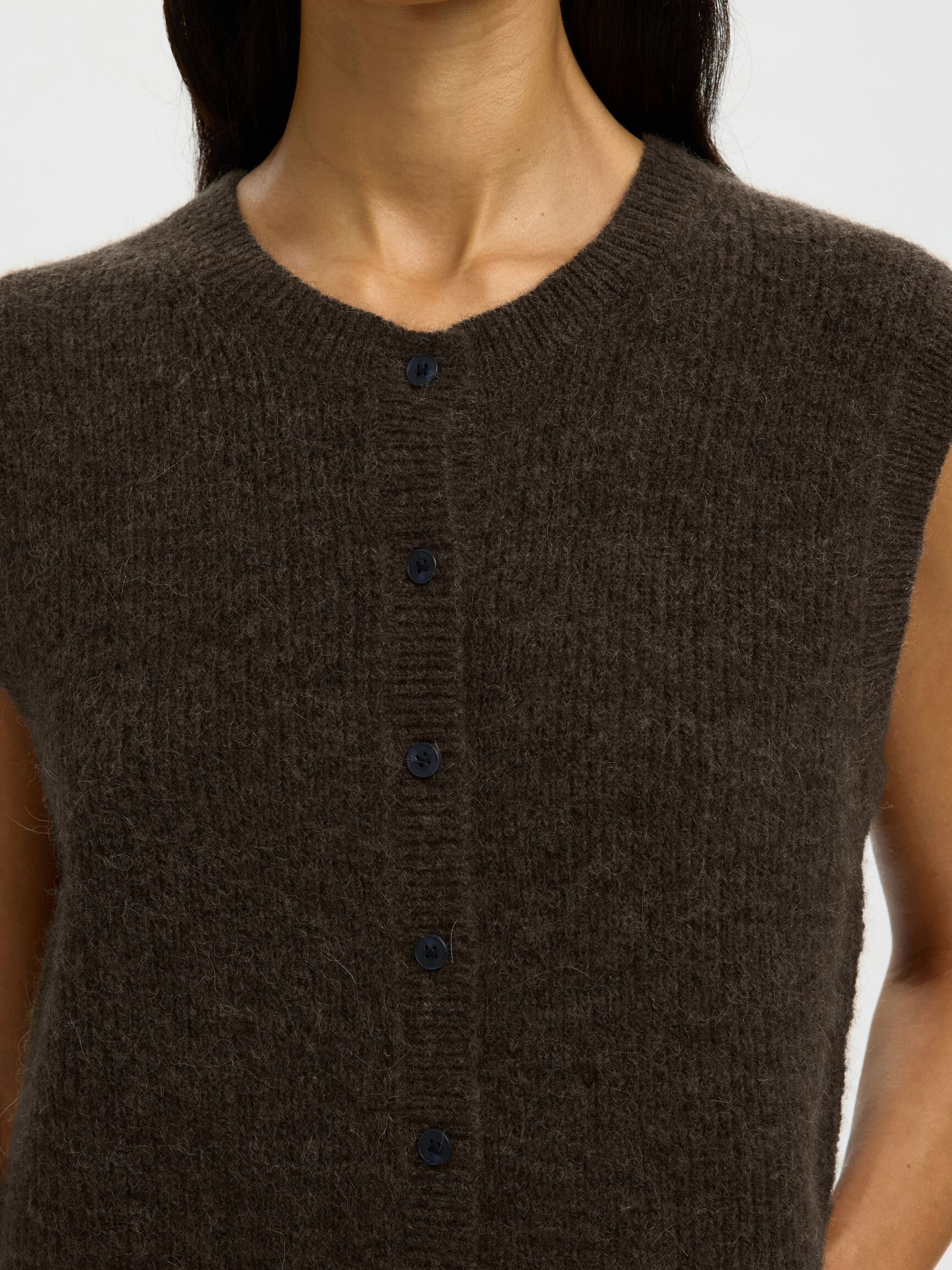 WOOL BLEND  KNITTED VEST, Delicioso, highres