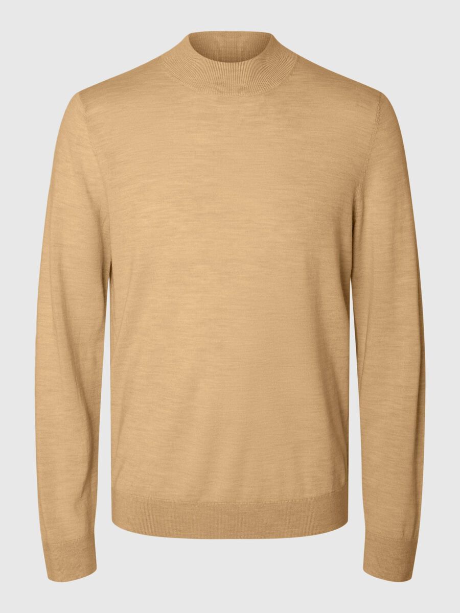 Selected 100% MERINO WOOL MOCK-NECK JUMPER, Kelp, highres - 16096253_Kelp_001.jpg