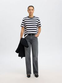 STRIPED BOXY FIT T-SHIRT, Dark Sapphire, highres