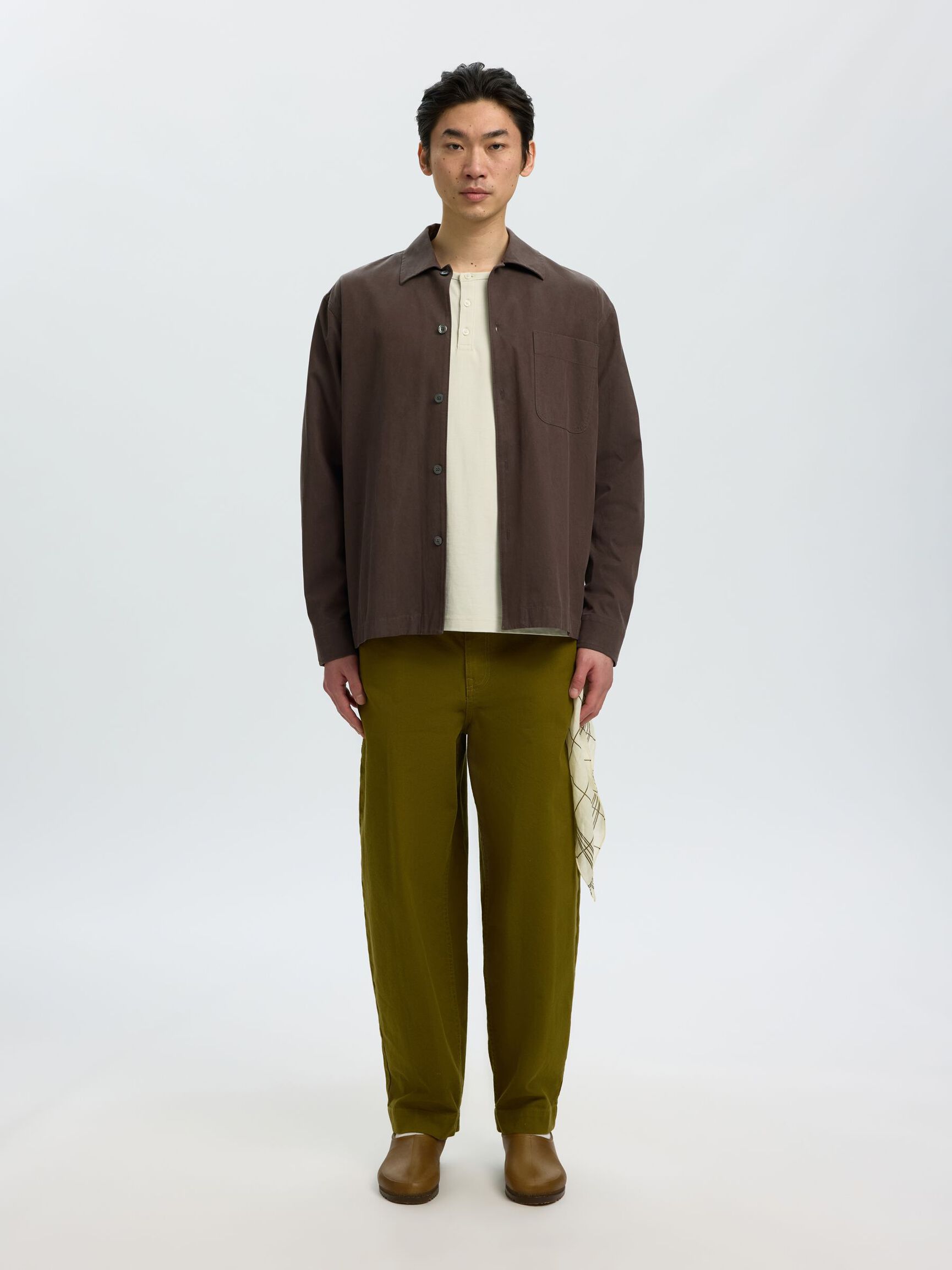 RELAXED FIT OVERSHIRT, Turkish Coffee, highres
