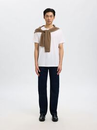 196 JEAN DROIT, Dark Blue Denim, highres