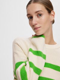STRIPED KNITTED JUMPER, Snow White, highres