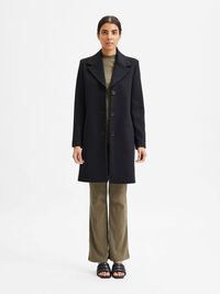 SINGLE-BREASTED COAT, Black, highres
