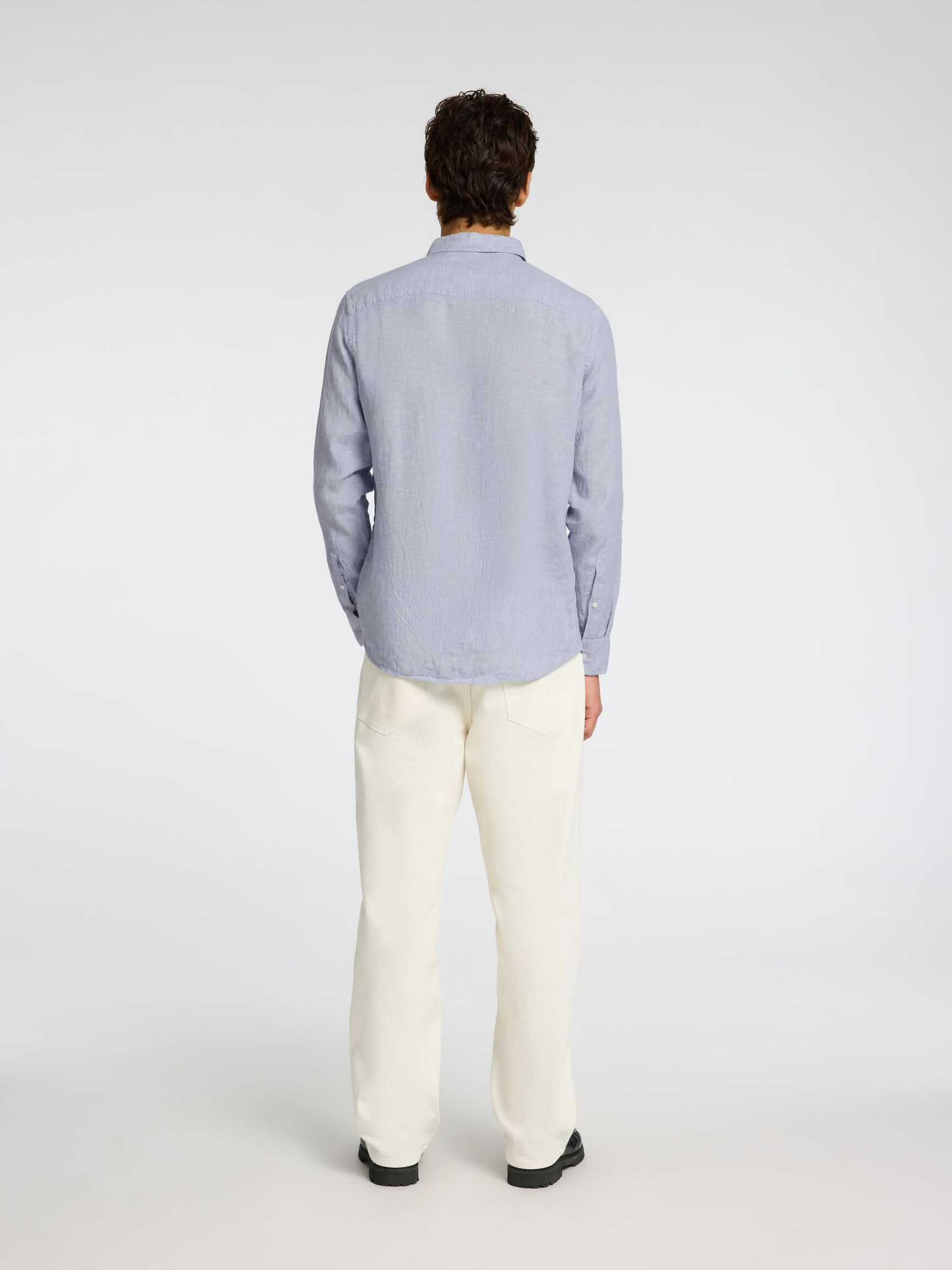 100% LEINEN HEMD, Blue Fog, highres