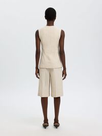 LINEN BLEND VEST, White Pepper, highres