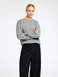 LANGE MOUWEN SWEATSHIRT, Medium Grey Melange, highres
