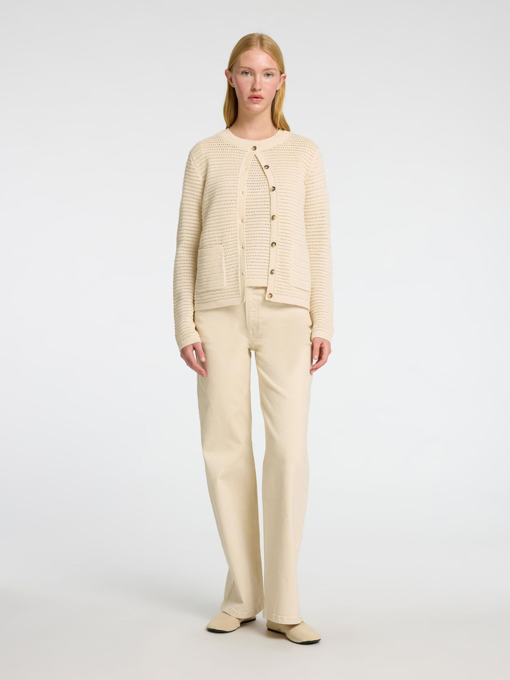 CARDIGAN A MAGLIA, Birch, highres