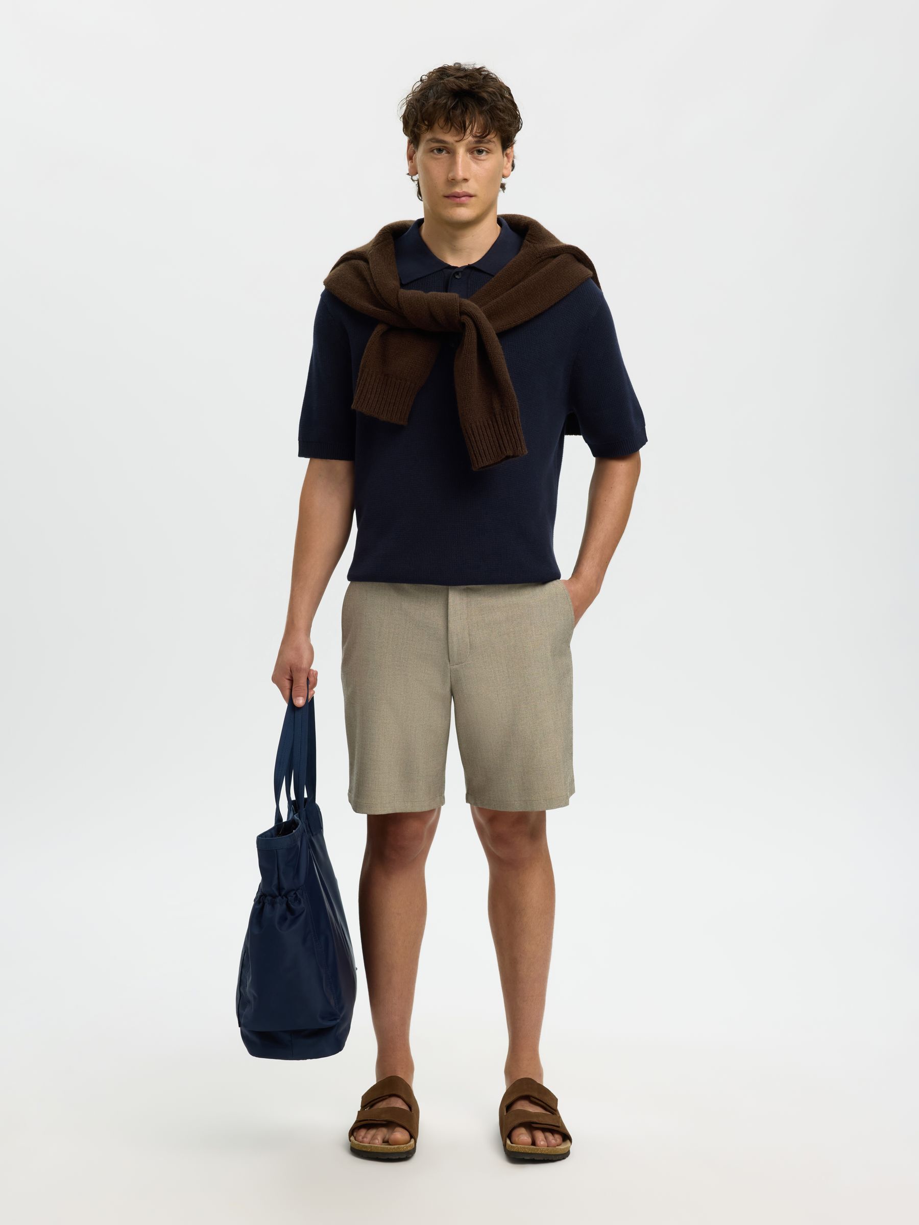 REGULAR FIT CHINO SHORTS, Sand, highres