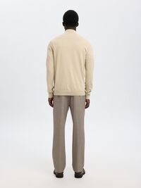 HALF-ZIP KNITTED JUMPER, Oatmeal, highres