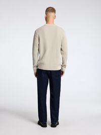 STRUCTURED CREWNECK JUMPER, Oatmeal, highres