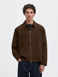 RELAXED FIT OVERSHIRT, Demitasse, highres