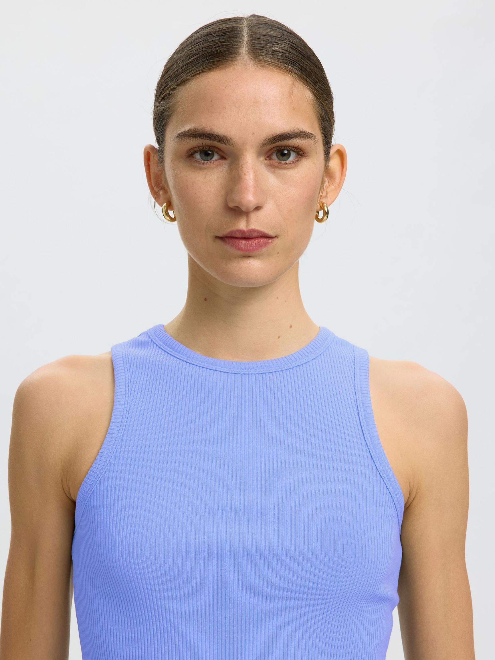 TEJIDO ACANALADO CAMISETA DE TIRANTES, Cornflower Blue, highres