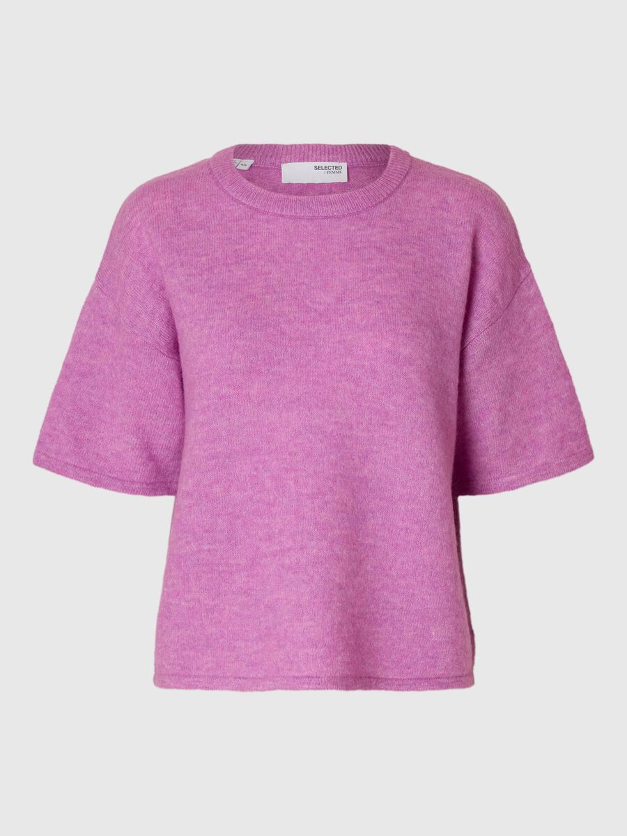 Selected SHORT-SLEEVED WOOL BLEND TOP, First Bloom, highres - 16093048_FirstBloom_1090347_001.jpg