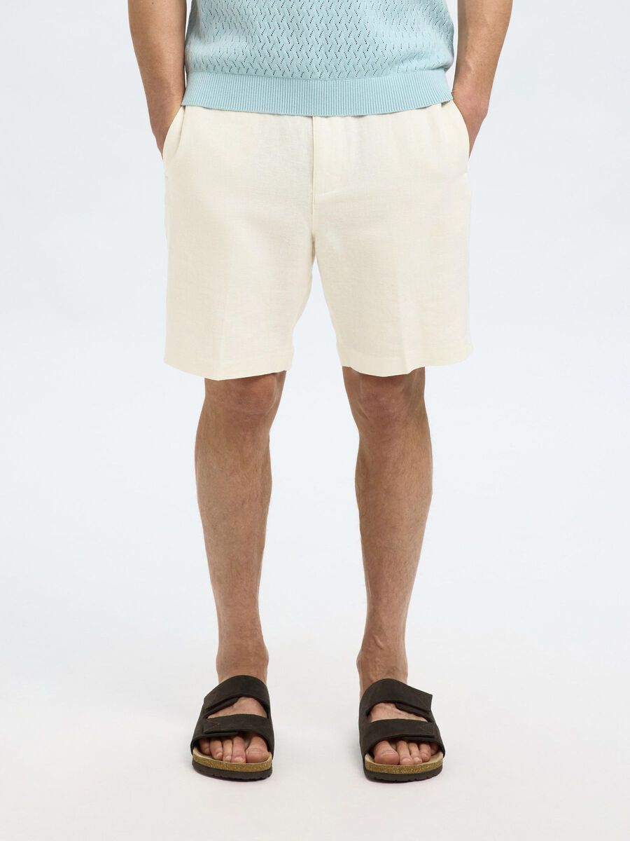 Selected REGULAR FIT SHORT VAN LINNENBLEND, Cloud Dancer, highres - 16097604_CloudDancer_003.jpg