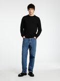 Selected 100% MERINO WOOL CREWNECK JUMPER, Black, highres - 16094647_Black_005.jpg