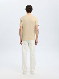 3-PACK COTTON T-SHIRT, Oatmeal, highres