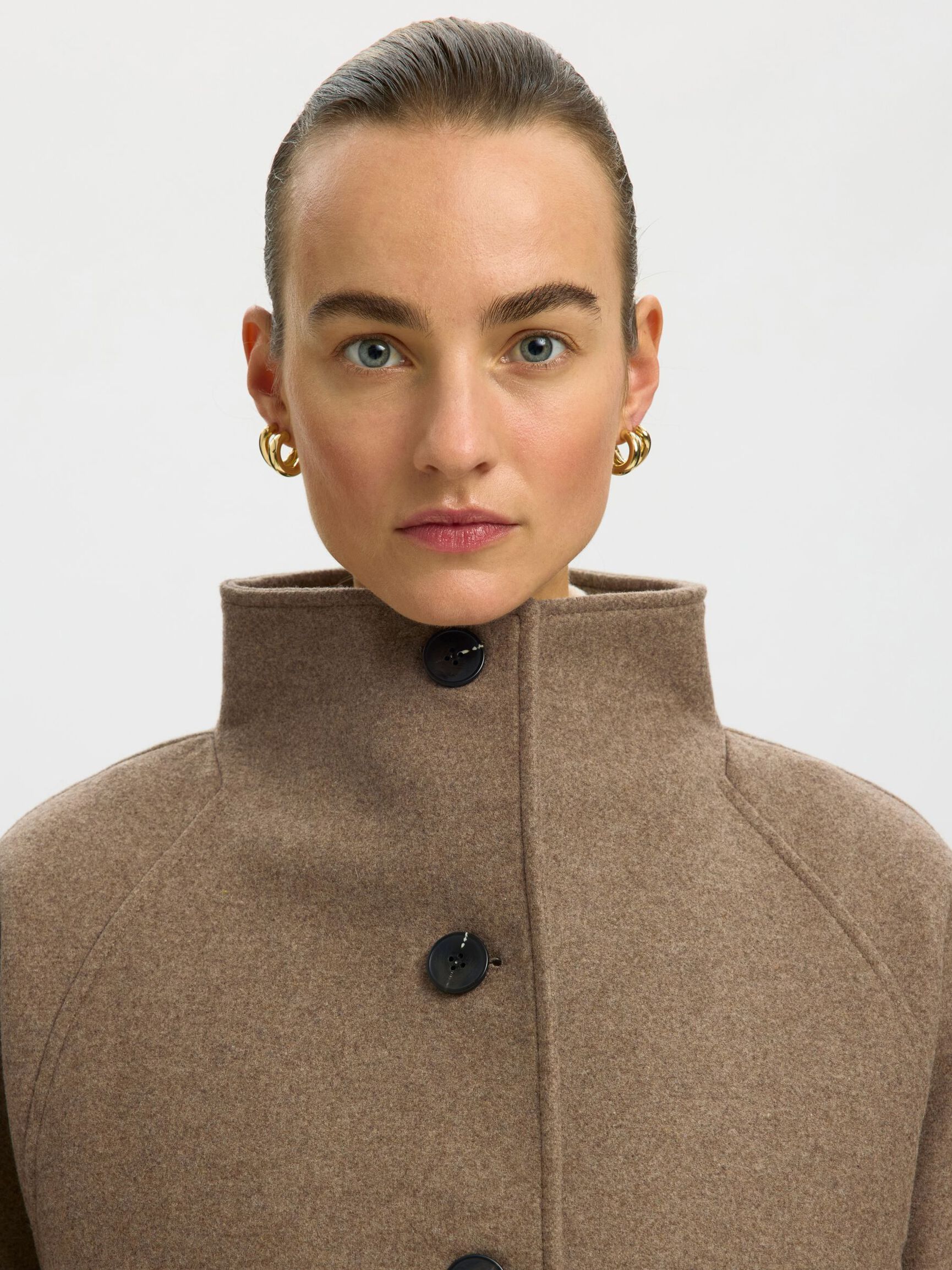 WOOL BLEND COAT, Fallen Rock, highres