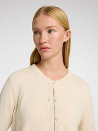 LINNENMIX GEBREID VEST, Birch, highres