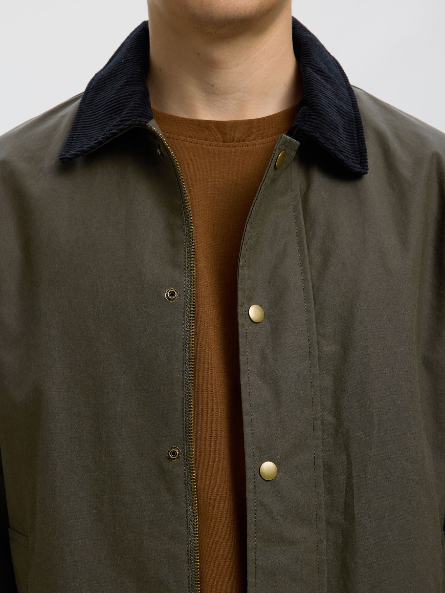 WAXED COTTON JACKET, Grape Leaf, highres