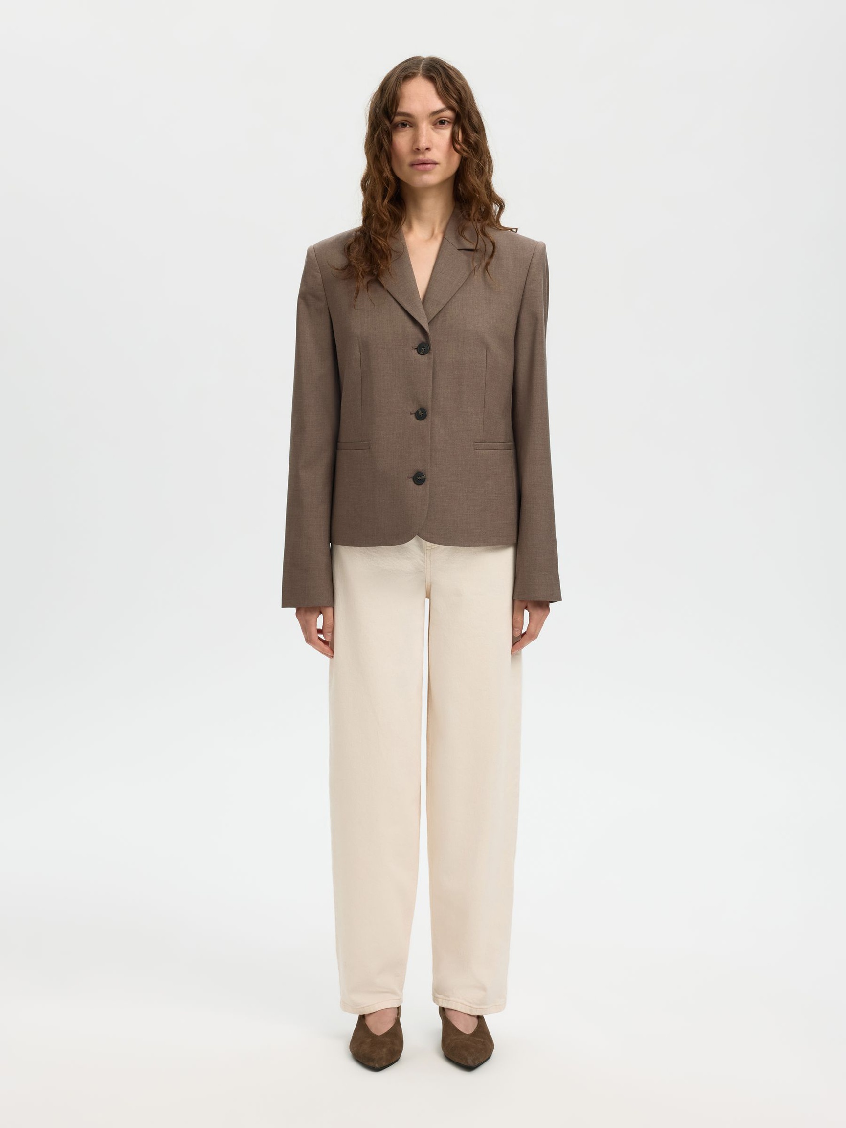 VISCOSE BLEND BLAZER, Chocolate Chip, highres