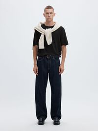 SHORT-SLEEVED RELAXED FIT T-SHIRT, Black, highres