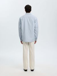 REGULAR FIT LINEN-BLEND SHIRT, Dusty Blue, highres