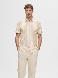 COTTON BLEND SHORT SLEEVED SHIRT, Kelp, highres