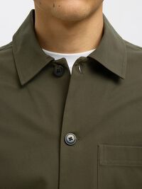 REGULAR FIT KATOEN OVERSHIRT, Forest Night, highres