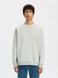 COTTON SWEATSHIRT, Light Grey Melange, highres