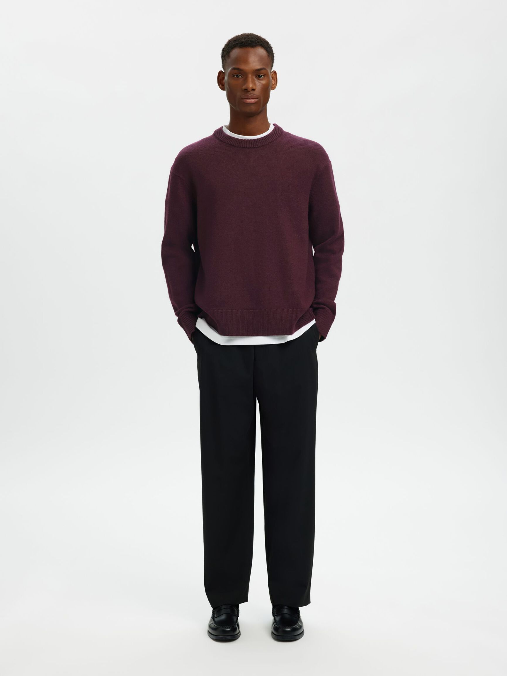 100% WOOL KNITTED JUMPER, Winetasting, highres