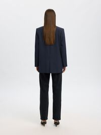 VISCOSE BLEND OVERSIZED BLAZER, Dark Sapphire, highres