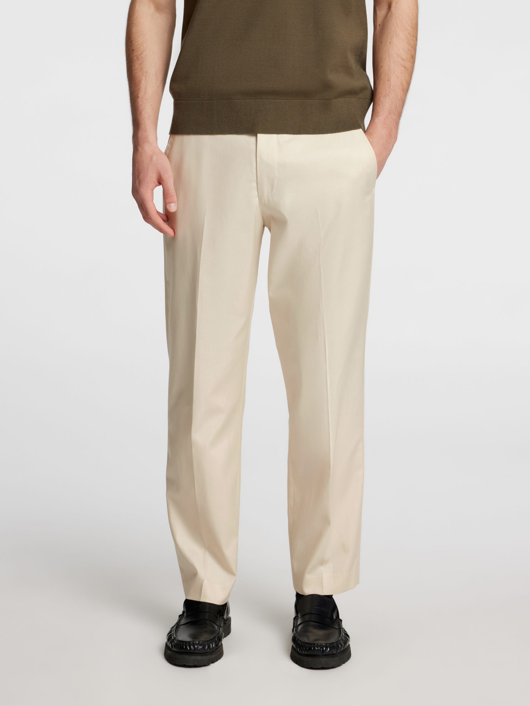STRAIGHT-FIT PANTALON, Oatmeal, highres