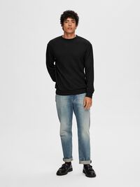 VISCOSE BLEND SWEATSHIRT, Black, highres