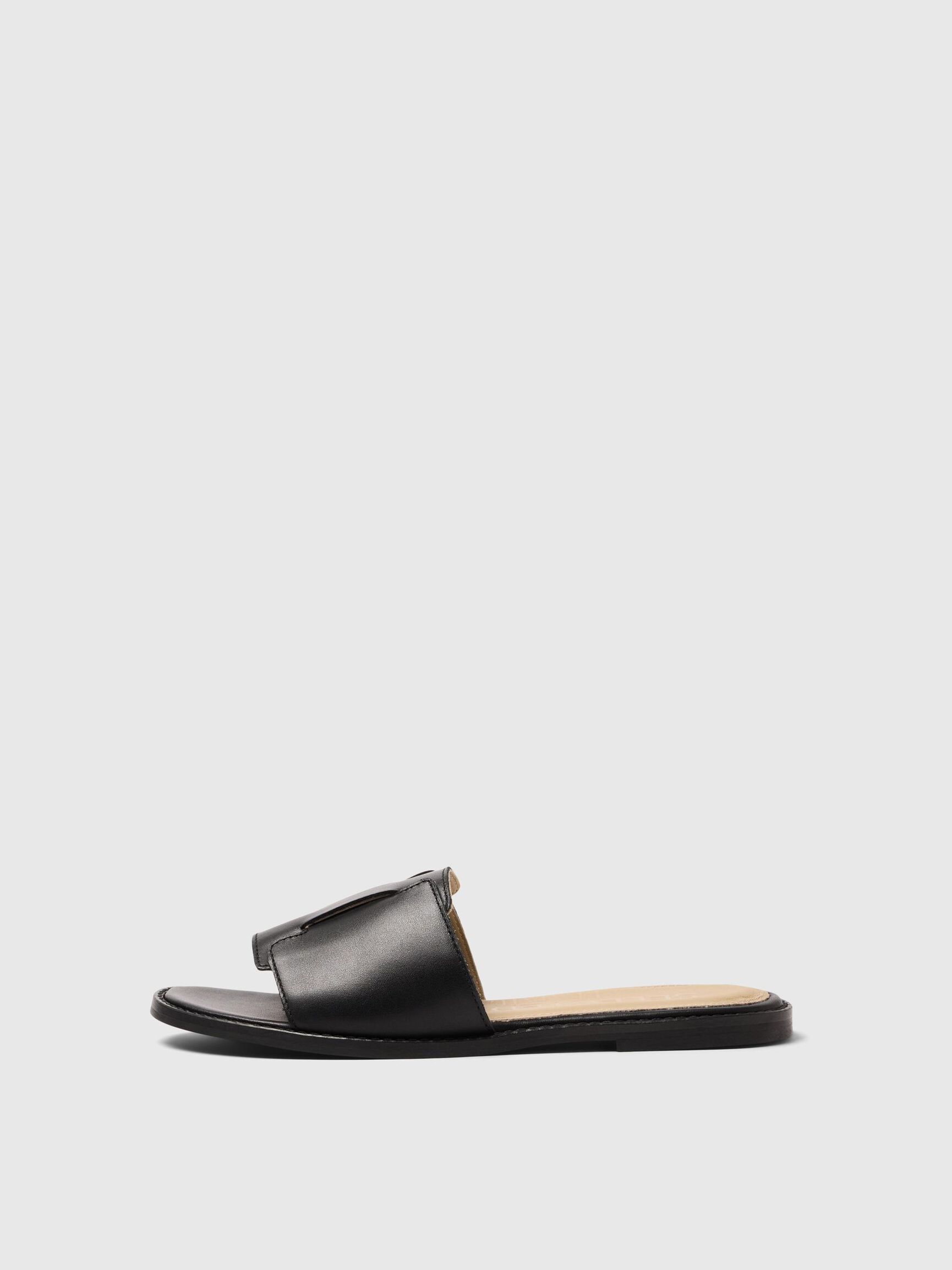 LÆDER SANDALER, Black, highres