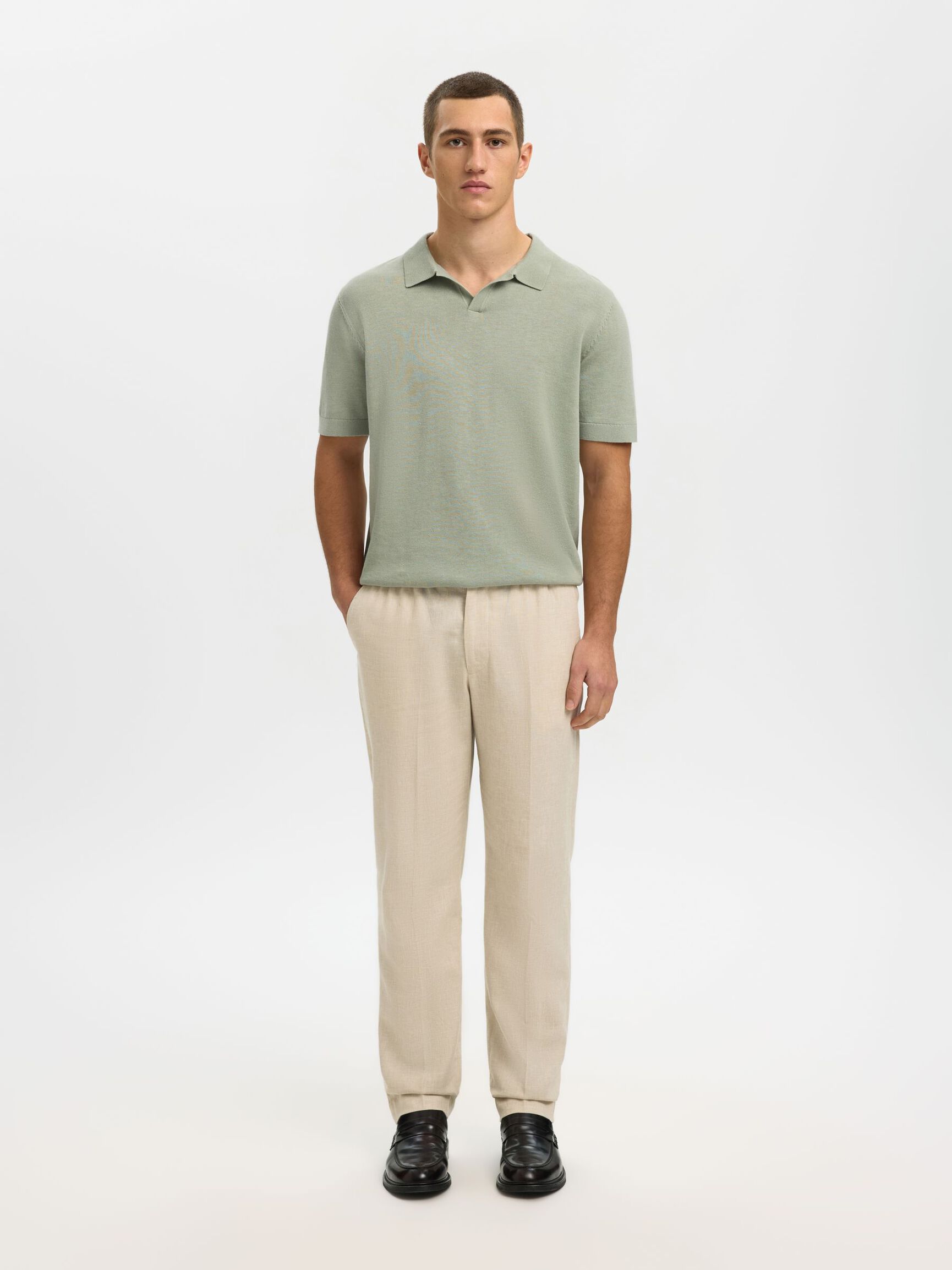 DZIANINOWA KOSZULA POLO, Aqua Gray, highres