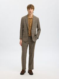 WOOL BLEND SUIT TROUSERS, Slate Black, highres