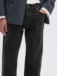 196 STRAIGHT FIT JEANS, Black Denim, highres